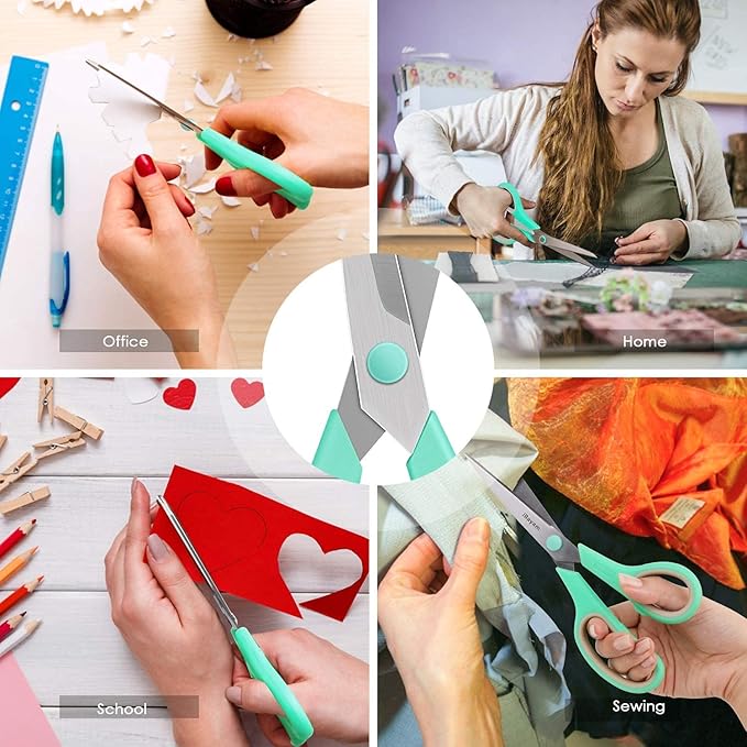 iBayam 36-Pack 8" Heavy Duty Scissors, Sharp Comfort-Grip, Left/Right Hand | Ultra-sharp 2.5mm steel blades, 100,000+ cut durability, comfort-grip handles — perfect for home, school, office & crafts.