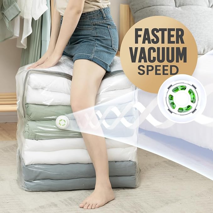 TAILI Vacuum Storage Bags 4 Pack, Extra Large Cube (40x28x18x18 Inch),Cream | Super Jumbo Vacuum Seal Bags for Beddings, Comforters, Blankets, No pump Compression Cube, Closet Space Saver