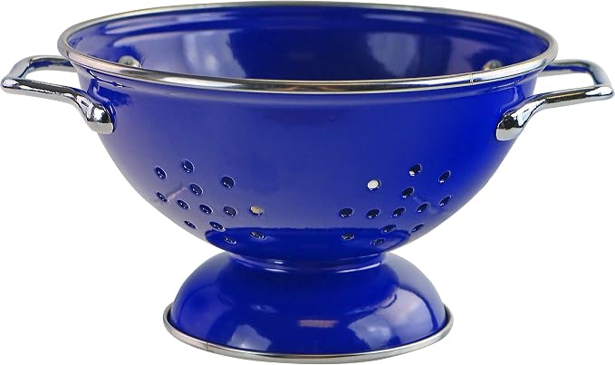 Calypso Basics by Reston Lloyd Powder Coated Enameled Colander, 1 Quart, Indigo
