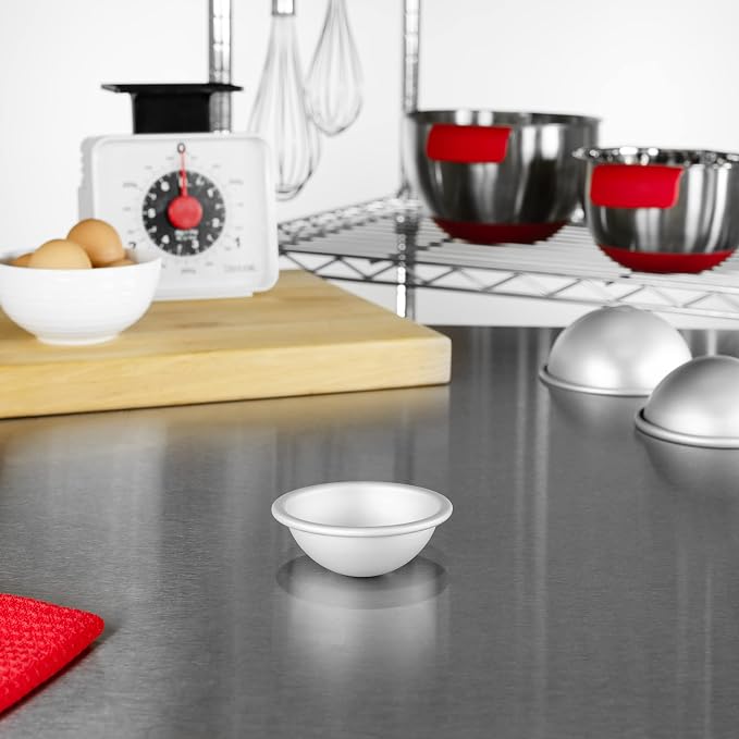 Fat Daddio's PHA-275PK Anodized Aluminum Hemisphere Pan, 2.75 x 1.4 Inch, Set of 4