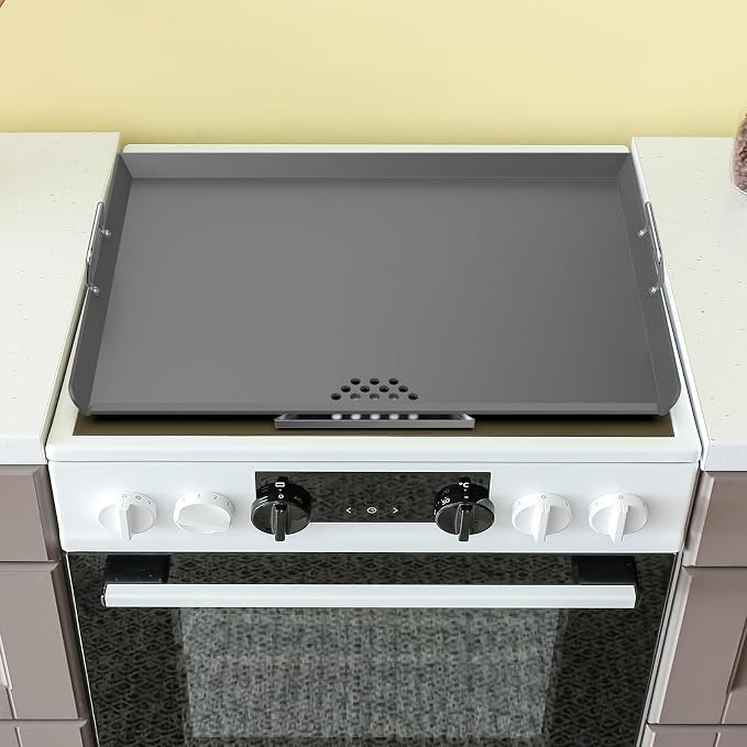Stanbroil Flat Top Griddle for Standard 30-Inch Ranges | Fits 30" Gas, Radiant Glass Ceramic & Electric Coil Ranges, Not for Induction or In-Counter Cooktops, Includes Drip Trays