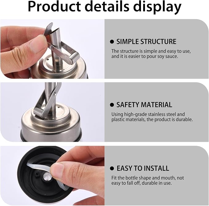 Glass Sugar Jar, Sugar Container Sugar Dispenser with Pour Spout, 6oz Glass Jar with Stainless Steel Lid, Multi-Use Sugar Bowl Sugar Shaker Sugar Container for Coffee Bar