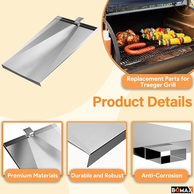 BQMAX SUB025 Drip Tray for Traeger Tailgater 20 Grill, for Traeger Grill Accessories Traeger Drip Pan Junior Elite 20 Bronson 20 Traeger Drip Tray BBQ055 TFB29 BBQ155 TFB30 TFB29PLB TFB29LZB TFB29LZA