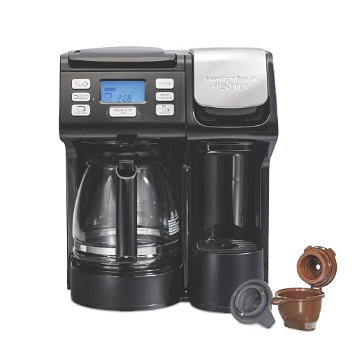 Hamilton Beach FlexBrew Trio 2-Way Drip & Single Serve Coffee Maker | Single Serve Coffee Maker & 12 Cup Coffee Maker | Compatible With K-Cups, Pods or Grounds | Fast Brewing | Black | 49902JN