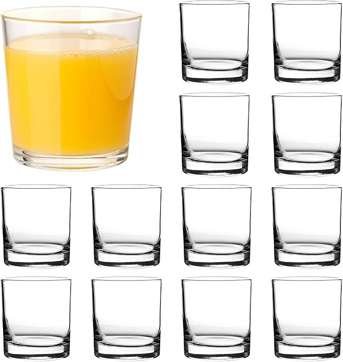QAPPDA Whiskey Glasses 7oz, 12 Pack Old Fashioned Glass | Clear Premium Lead-Free Rocks Glass Tumbler For Drinking Bourbon, Scotch, Cognac, Cocktails