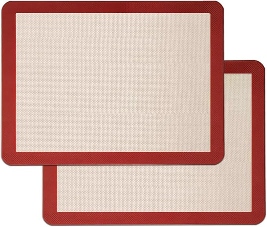 Silicone Baking Mat, 2 Pack Food Grade Non-Stick Baking Mats | Reusable 2-pack baking mats reduce waste and replace parchment paper for everyday baking.