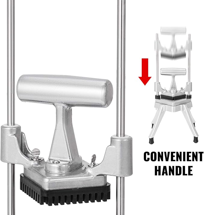 VEVOR Commercial Chopper 3/8-Inch Commercial Vegetable Dicer Stainless Steel Commercial Vegetable Chopper with Handle & Antiskid Feet Commercial Food Chopper for Potatoes Onions Carrots Tomatoes