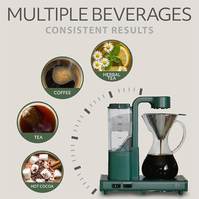 WILLOW 10 Cup Drip Coffee Maker, Automatic Pour Over Coffee Maker with Glass Carafe and Auto Shut-Off Feature, Suitable for Hot & Iced Coffee, ECO Coffee Machine made with 99% PC Recycled Plastics