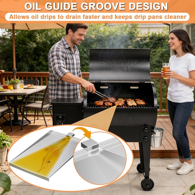 SUB025 BBQ055 Drip Pan Replacement Parts for Traeger Drip Tray, Traeger Bronson 20, BBQ055.04 BBQ155.01 BBQ155.02 CAN155.01 CAN155.45 TFB29LZA BBQ055.00 Junior Elite 20, Tailgater 20 Grease Tray