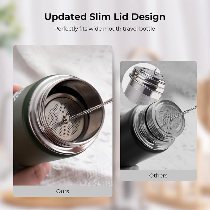 Stainless Steel Large Tea Infuser for Loose Leaf Tea & Spice Ball | Tea Strainer Extra Fine Mesh Large Tea Ball 2” x 2.8” Loose Leaf Tea Steeper for Teapot Pitcher Cup Mug Bottle Kettle