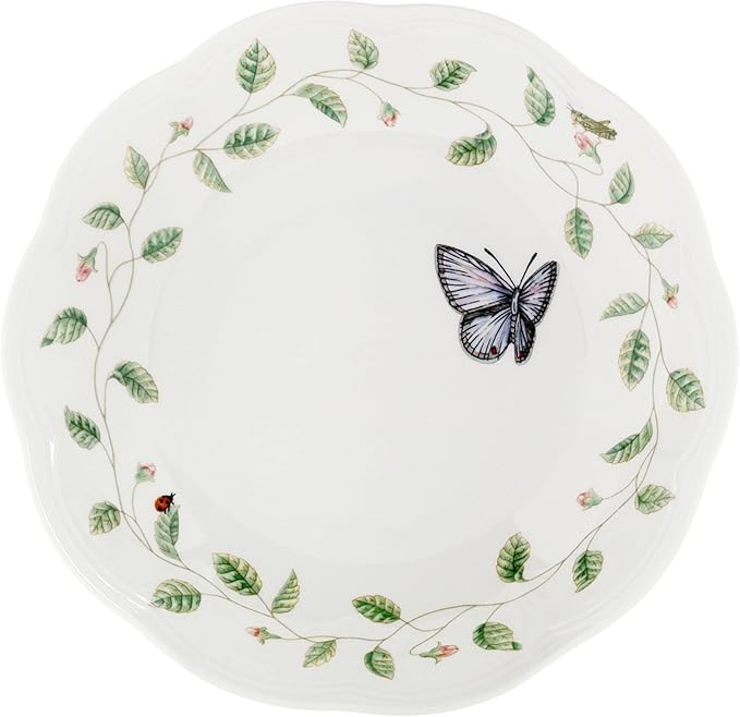 Lenox Butterfly Meadow Porcelain Pasta Bowl | dishwasher safe, microwave safe | floral design, doubles as a salad bowl, kitchen essential, gift for women
