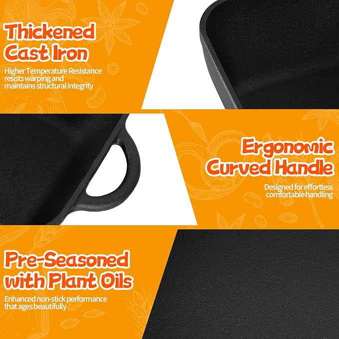 Oval Cast Iron Dutch Oven for Bread Baking, 6.35Qt Bread Baking Pan with Lid, Multi-Functional Dutch Oven Pot with Bread Baking Supplies for Bread Baking, Frying and Braising