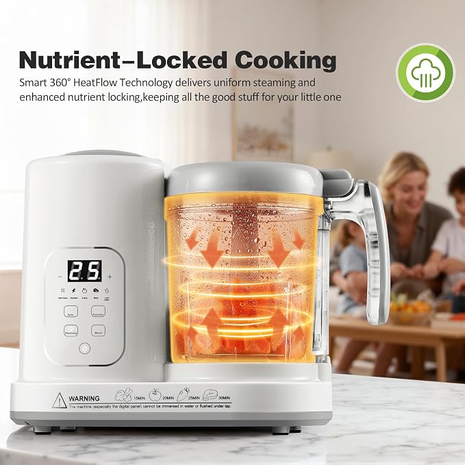 Baby Food Maker Pro Steamer Blender: 4 in 1 Auto Steam Blend and Puree Maker with Self-Clean for Healthy Baby and Toddler Meal Prep - BPA-Free
