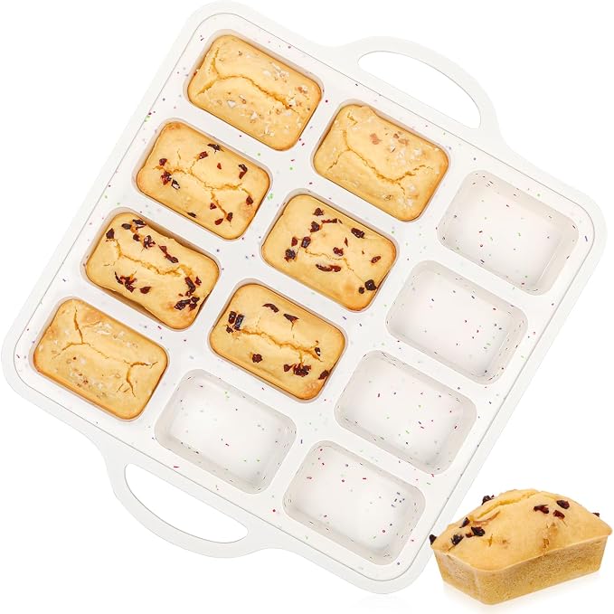 Silicone Mini Loaf Pans with Metal Reinforced Frame, Mini bread loaf pans | BPA Free, Oven Dishwasher Safe, Food-Grade Silicone, 1 Pack, for Baking Cornbread, Bread, Brownie, Meatloaf