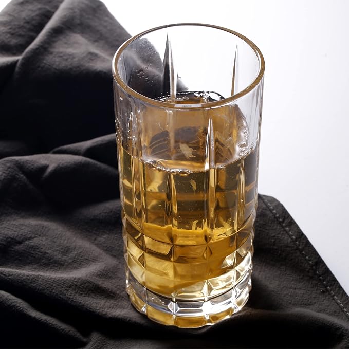 Tall Highball Drinking Glasses Set of 6, Water Glasses, Cocktail Glass 14 oz Clear
