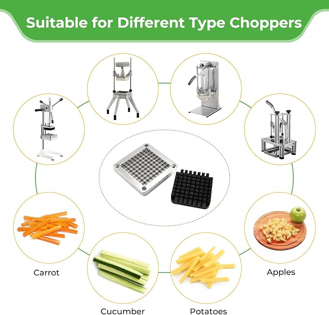3/8" Replacement Blade for Commercial Vegetable Chopper Dicer | 420 Stainless steel, sharp uniform 3/8" dicing, wide chopper compatibility, for fries, onions, tomatoes, cucumbers