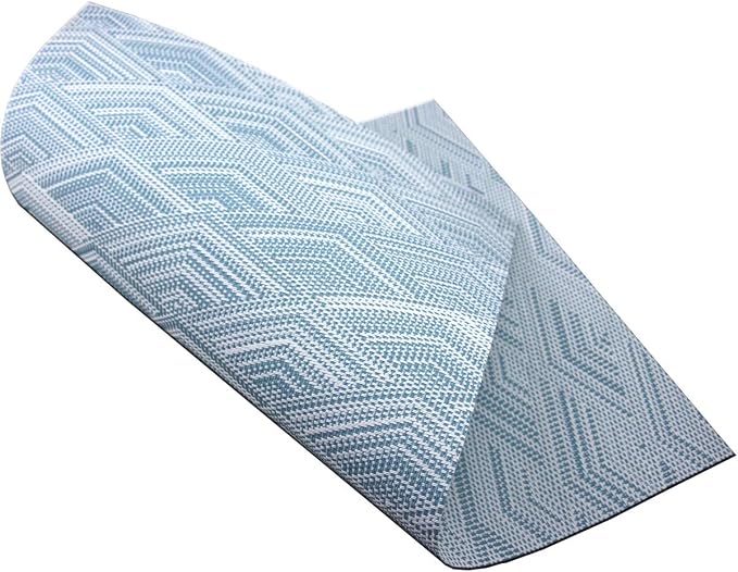 Druable Placemats Set of 4, Plastic Heat-Resistant Non-Slip Vinyl Place Mats Washable Easy to Clean Indoor Outdoor (18"x12", Blue)