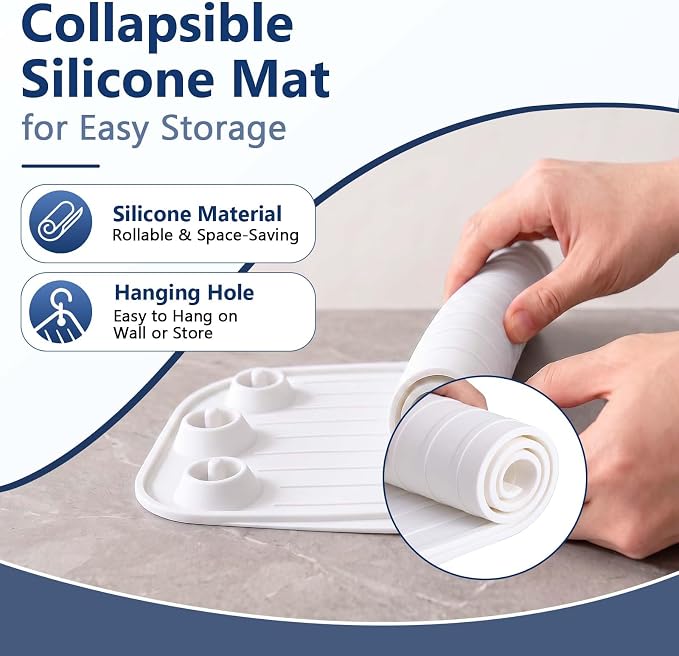 Upgraded Mixer Slider Mat for KitchenAid 4.5-5 Qt Tilt-Head Stand Mixer | Silicone Countertop Mover with 3 Attachment Storage Slots, Non-Slip Mixer Pad Organizer for Dough Hook Whisk Flat Beater