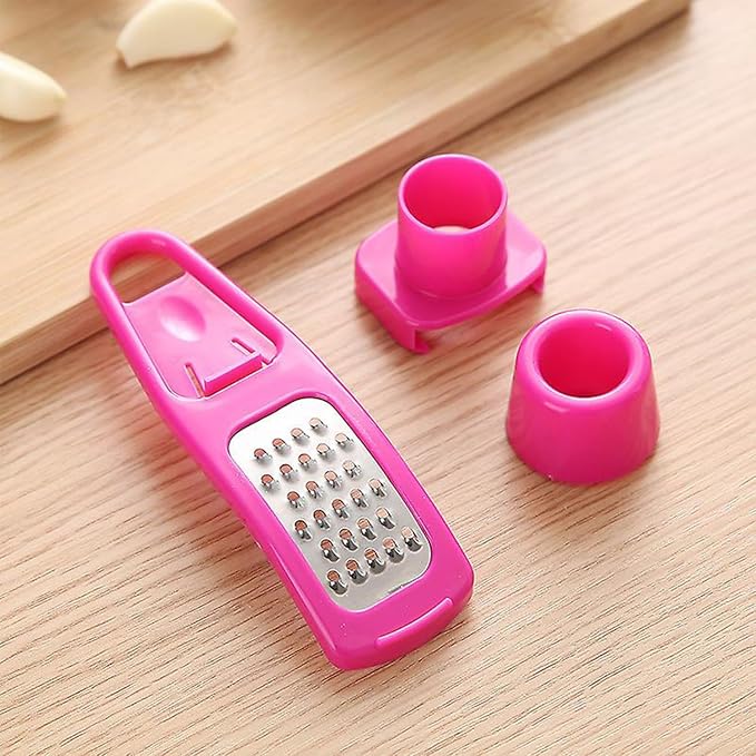 Angel's Peel Lounge Multipurpose Garlic Mincer and Garlic Crusher - Easy Squeeze Clean Garlic Press, Dishwasher Safe Sturdy Tool Compact and Portable Design for Extracts More Paste Per Clove - Pink