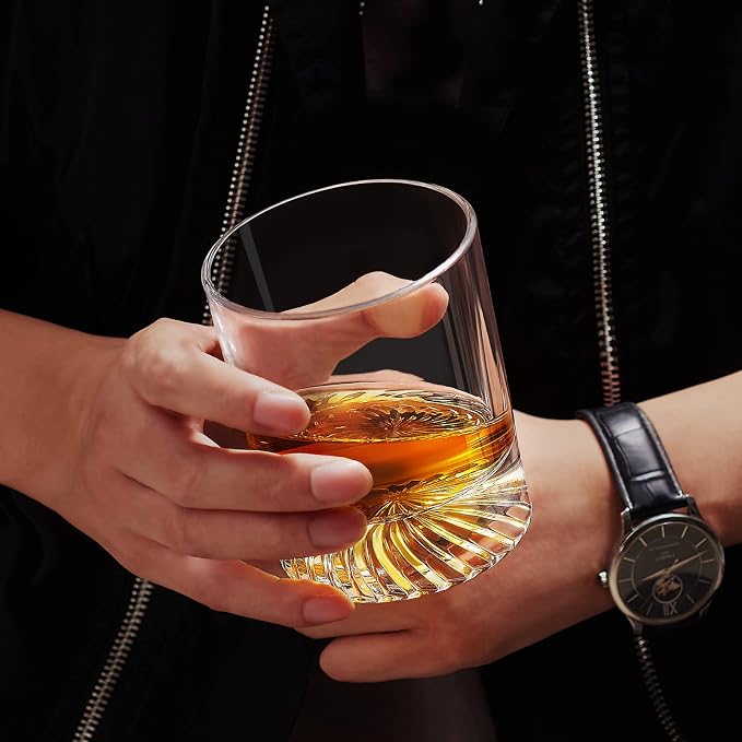 OPAYLY Whiskey Glasses Old Fashioned Glasses Set of 4 12oz Rocks Glasses Gift for Men Women Drinking Bourbon Scotch Cocktails Rum Cognac Vodka at Home Bar