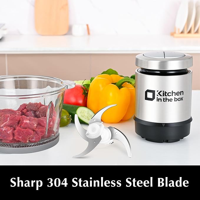 Kitchen in the box 3cups Mini Food Processors,Small Meat Grinder & Food Chopper Electric