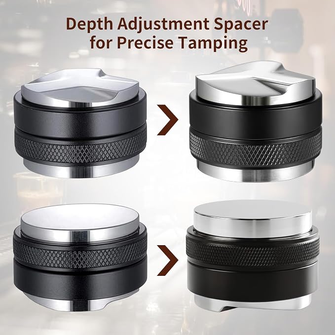 51mm Espresso Accessories Kit - 3 PCS Heavy Duty Dual Head Coffee Distributor and Tamper, WDT Tool, Magnetic Dosing Funnel - Fits Delonghi Breville 51mm Machines and Portafilter