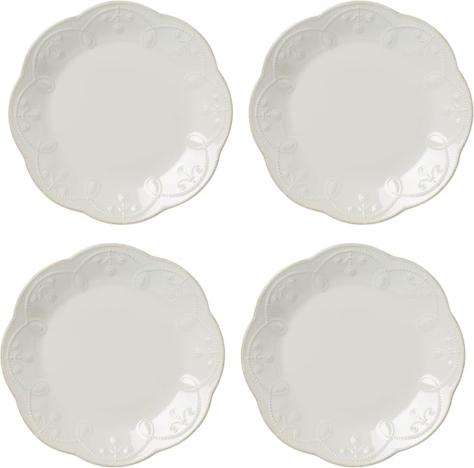 Lenox 890951 French Perle 12-Piece Plate & Bowl Dinnerware Set White | dishwasher safe, microwave safe | includes dinner plates, accent plates, pasta bowls | kitchen and dining essential