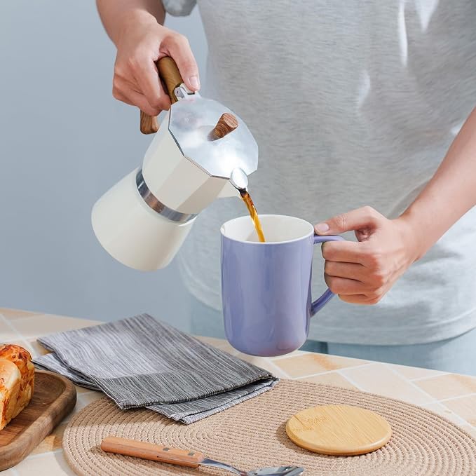 CEEFU 16oz Porcelain Tea Mug with Infuser, Lid and Coaster | Teaware with Filter, Loose Leaf Tea Cup Steeper Maker, Tea/Coffee/Milk/Women/Office/Home/Gift, Purple