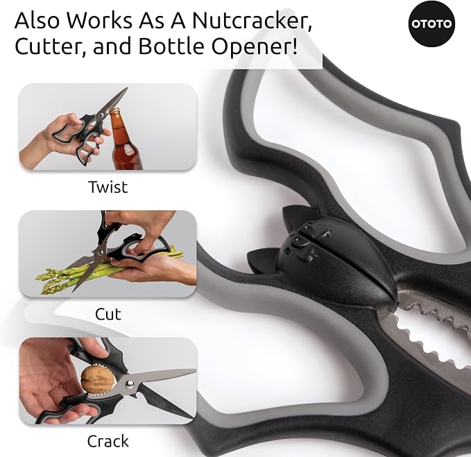 OTOTO Original Elizabat Kitchen Scissors - Halloween Goth Cute Bat Kitchen Shears, Bat Scissors, Gothic Scissors Utensils - Spooky Bats Halloween Gifts, Cute Gadgets, Kitchen Gadgets