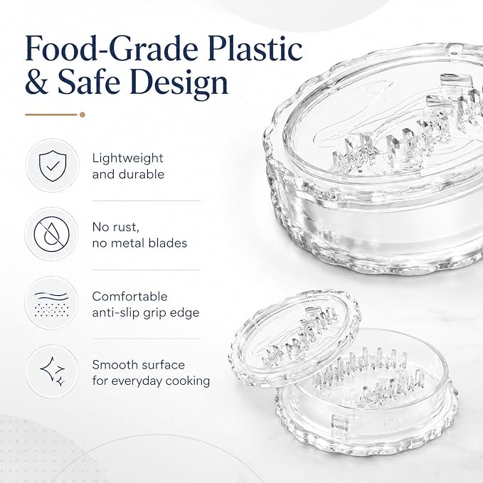 2PCS Clear Manual Garlic Twister and Ginger Mincer Tool, Manual Garlic Twister and Mincer, Garlic Crusher, Garlic Grinder, Compact Garlic Mincer Tool, Ginger, Herbs (White-1PC)