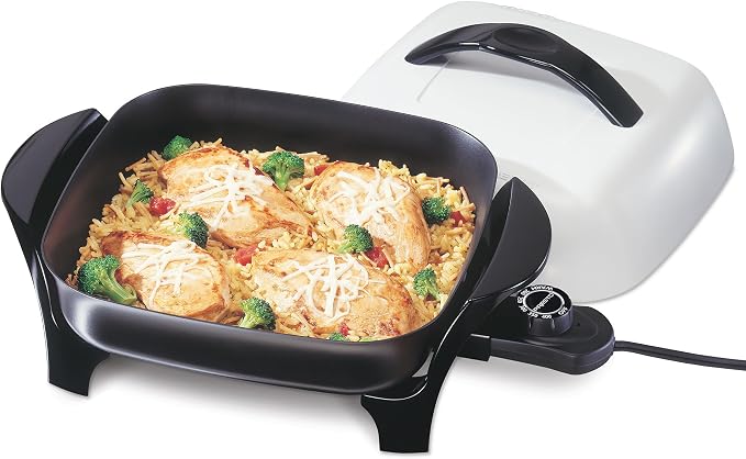 Presto 06620 11-Inch Electric Skillet,Black/White (Pack of 3)