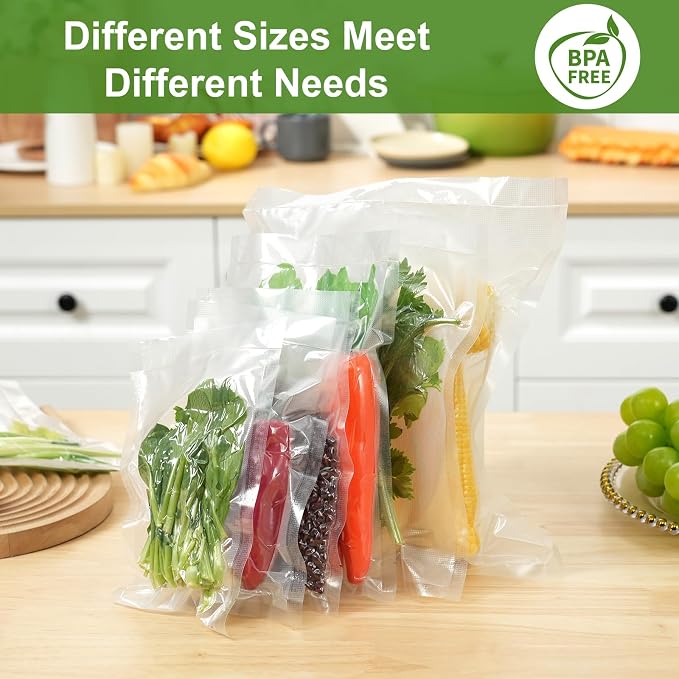Vacuum Sealer Bags for Food Storage, 150pcs Precut Pint, Quart & Gallon | 3Mil Embossed BPA-Free Puncture-Resistant Bags, Universal Fit for Sous Vide, Meal Prep, Freezer Storage & Food Preservation