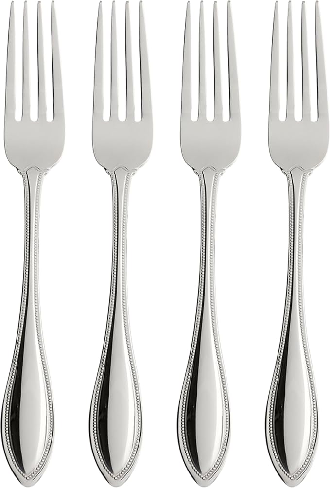 Oneida American Harmony Dinner Forks Silverware Set for 4, Flatware | mirror finish, dishwasher safe | cutlery set for kitchen and dining, utensil set, heavy duty, kitchen essentials
