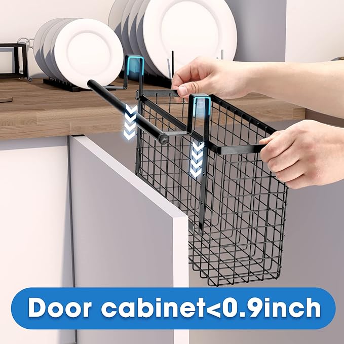 YMCCOOL 2 Pack Cabinet Door Organizer,Over The Cabinet Door Organizer with Towel Bars,Hang Over Cabinet Door Storage, Kitchen Cabinet Door Organizer for Cutting Board, Baking Sheet, Foil, Plastic Wrap