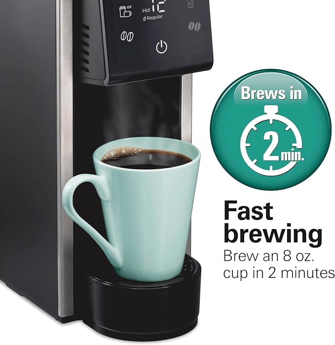Hamilton Beach FlexBrew Advanced 4-in-1 Single Serve Coffee Maker | Hot & Iced Coffee Maker | Removable 45 oz. Reservoir | Uses Pod Packs & Grounds | Fast Brewing | Black