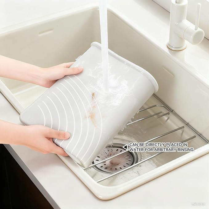 LCOCWMYS Silicone Pastry Mat, 31" x 24" Dough Rolling Mat with Raised Lip | Non‑Stick Countertop Mat for Kneading Dough, Bread, Cookies, Pizza, Fondant, Pasta, Easy‑Clean Kitchen Accessory