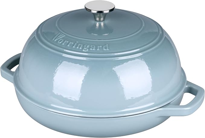 Enameled Cast Iron Dutch Oven Pot with Lid, Bread Oven for Sourdough Bread Baking, Dutch Ovens with Bread Proofing Basket& Baking Supplies Set, 6 Quart, Sea salt