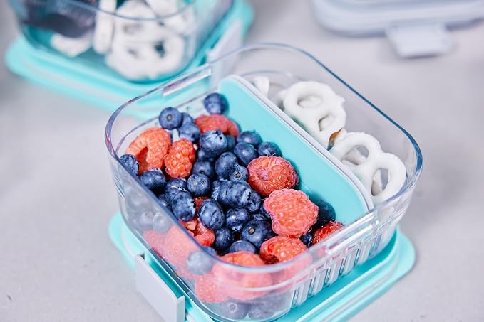 Packit, Bento Mod Snack Mint | Food Storage, Meal Prep, Leak-resistant 4.5 cup capacity, Shatterproof, Microwave safe (without lid), Dishwasher safe