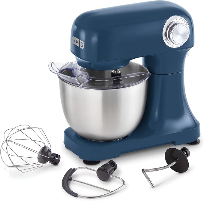 Dash Stand Mixer - Tilt-Head Electric Stand Mixer with Stainless Steel Bowl and Splash Guard For Baking - Navy, 3.5-Quart
