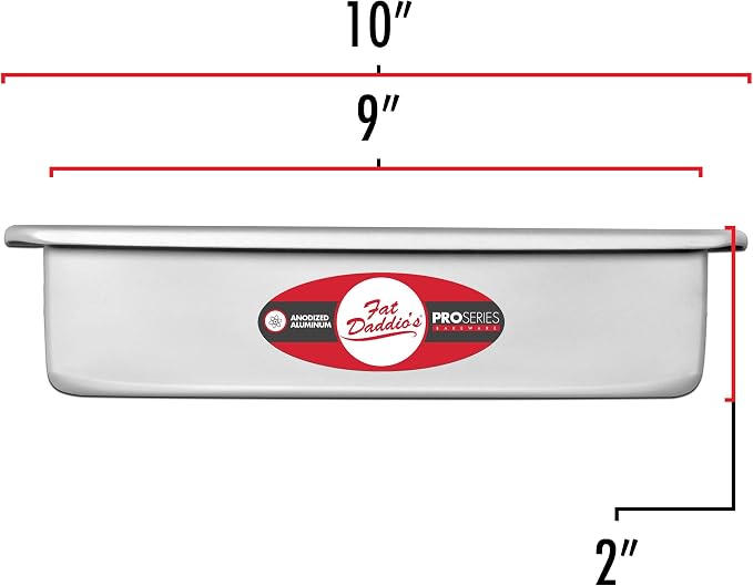 Fat Daddio's PSQ-992 Anodized Aluminum Square Cake Pan, 9 x 2 Inch