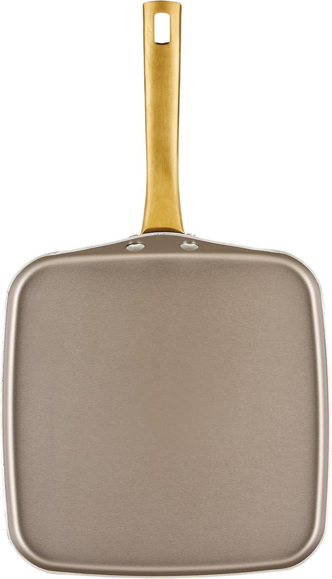 Farberware Radiant Nonstick Square Griddle Pan, Dishwasher Safe, 11 Inch - Champagne