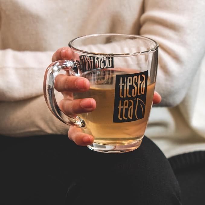 Tiesta Tea 12.5 Oz Clear Glass Mug with Handle, Microwave & Dishwasher Safe | Ideal for Hot & Iced Beverages, Compatible with Loose Leaf Tea Infusers, Steepers, & Balls, Single Cup Glass Mug