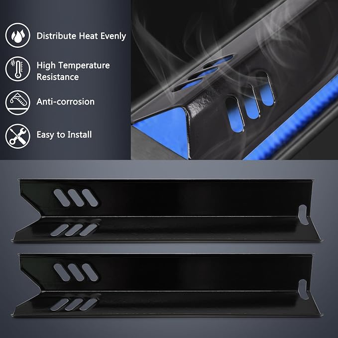 Grill Replacement Parts for Dyna Glo DGF493BNP, DGF510SBP, Backyard Grill BY13-101-001-12, BY14-101-001-02 and BHG Grill Parts, Adjustable 24''-30'' Grease Tray, Heat Plates for Dyna Glo 4 Burner.