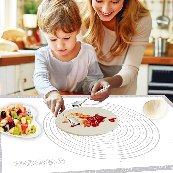 Pastry Dough Mat Silicone Baking Mats for Rolling Out Dough,Kneading Sheet,Silicone Sheet for Kitchen Counter grey, 24 * 32in