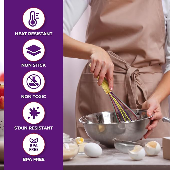 Kaluns 50 PCS Silicone Kitchen Utensils Set Complete Kitchen Set - 800°F Heat Resistant Non-Stick Premium Silicone Cooking Utensils W Wooden Handles - Can Opener, Masher, Turner, Silicone Spatula Set