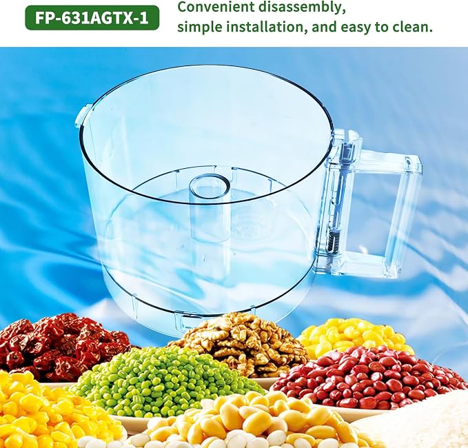 7Cup Food Processor Bowl Compatible with Cuisinart DLC-10 Bowl FP-631AGTX-1 | (2 tabs) NOTE: 7 Cup Food Processor Work Bowl features 2 tabs on the top rim of the workbowl, Vanshly
