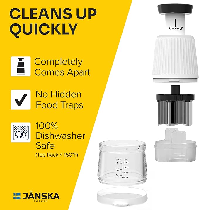 UltraChop Push Food & Vegetable Chopper | Heavy-Duty Stainless Steel Blades, Durable & Ergonomic Design, Veggie, Meat, Garlic Cutter, Slicer, Soft Non-Slip Grip