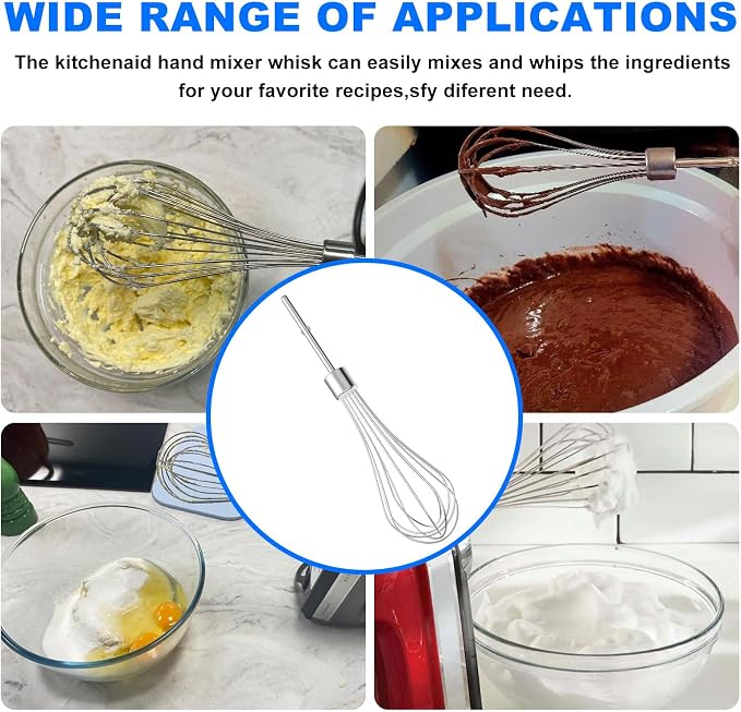 Kitchen Hand Mixer Whisk Attachments FOR KitchenAid Whisk KHMPW,KHM512BM | Replacement KitchenAid Whisk KHM2B, AP5644233, KHM3, KHM5,W10720799 Kitchenaid Egg Beater - 2 Pack