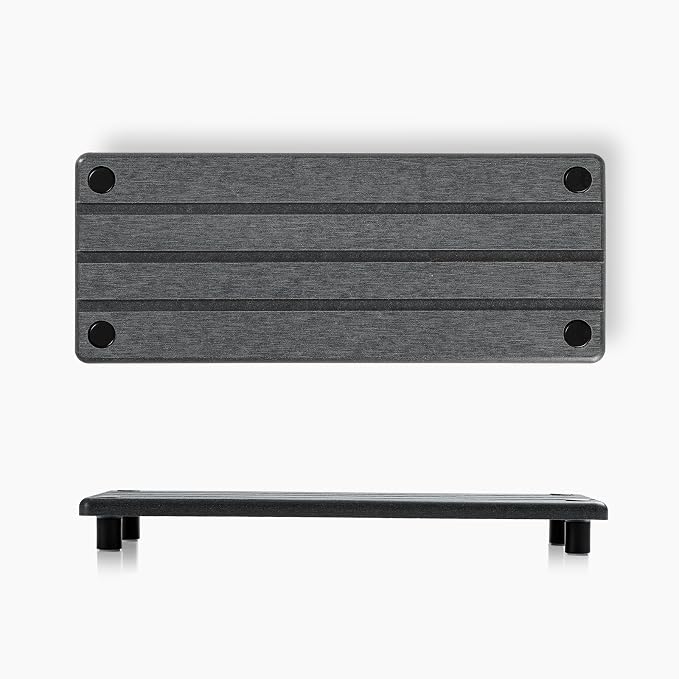 2 Pack Fast Drying Water Absorbing Diatomite Stone Mat Tray for Kitchen & Bathroom Counter - Instant Dry Sink Caddy Organizer - Vanity Holder for Soap and Sponge – Charcoal 10" x 4"