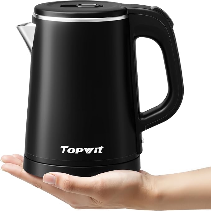 TOPWIT 0.8L Small Electric Kettle, Portable Travel Kettle, Stainless Steel | 800W Fast Boiling, Auto Shut-Off & Boil-Dry Protection, Tea Kettle for Home, Office, Business Trip, Hotel, Dorm